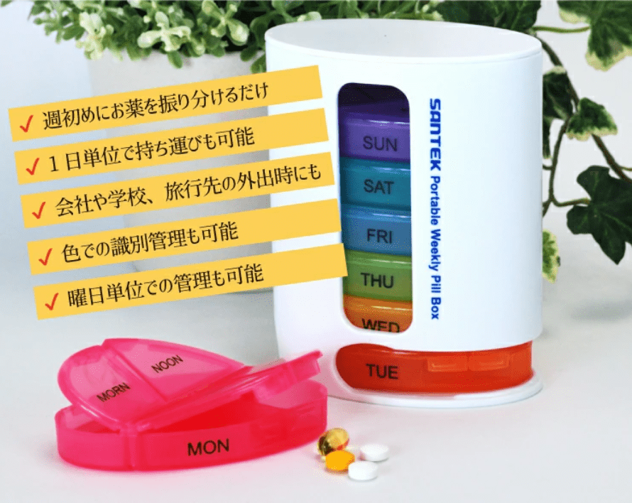 Santek ピルケース タワー 1週間分 1日4回